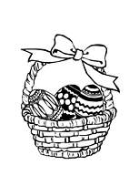 coloriage oeufs de paques dans panier